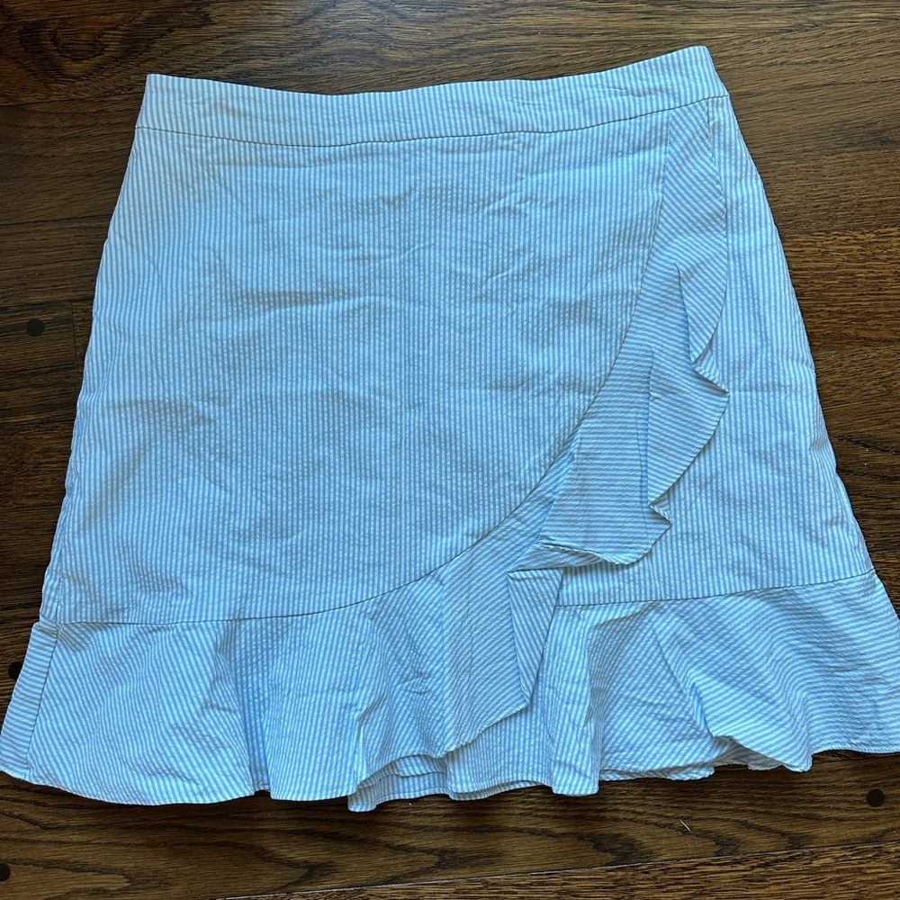 Southern Tide Light Blue Ruffled Mini Skirt